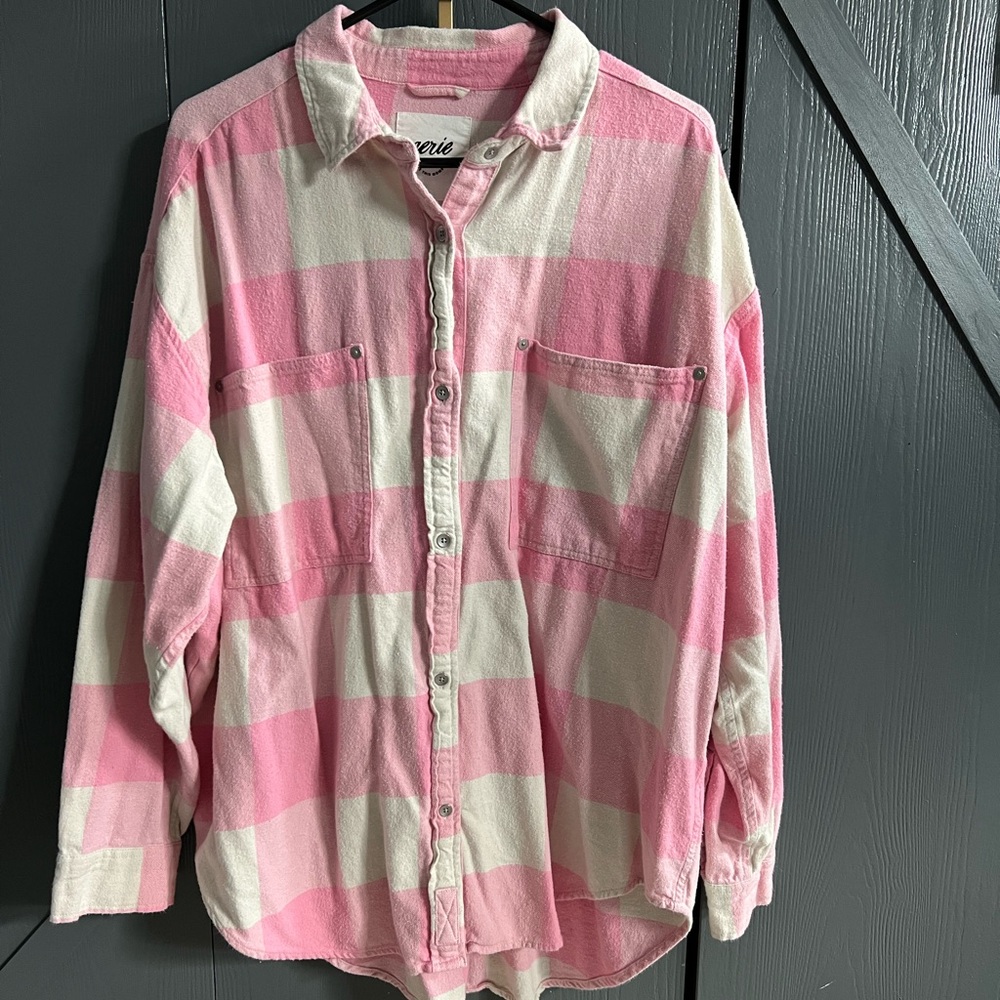 Aerie Anytime Fave Flannel Shirt large